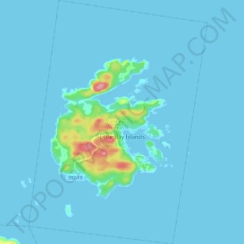 Little Bay Islands topographic map, elevation, terrain