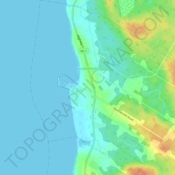 Saulnierville topographic map, elevation, terrain