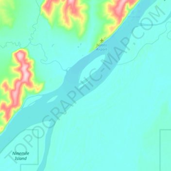 Nulato topographic map, elevation, terrain