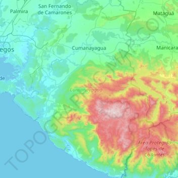Cumanayagua topographic map, elevation, terrain