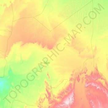 d'In Salah District topographic map, elevation, terrain