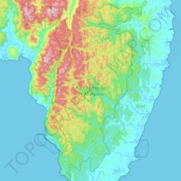 Parc national de Masoala topographic map, elevation, terrain