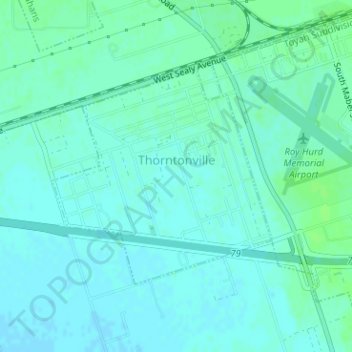 Thorntonville topographic map, elevation, terrain