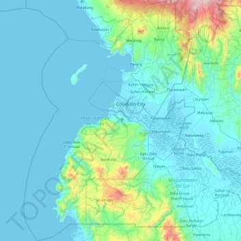 Maguindanao del Norte topographic map, elevation, terrain