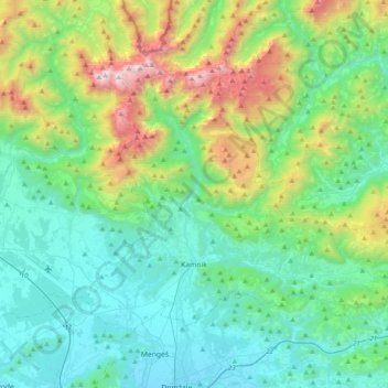 Stein in Oberkrain topographic map, elevation, terrain