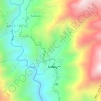 Poblacion (Central) topographic map, elevation, terrain