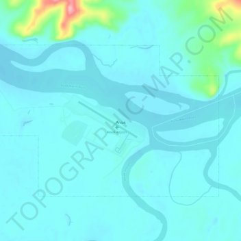 Aniak city topographic map, elevation, terrain