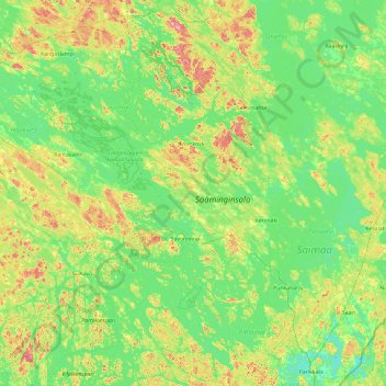Savonlinnan seutukunta topographic map, elevation, terrain