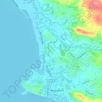 Calumpang topographic map, elevation, terrain