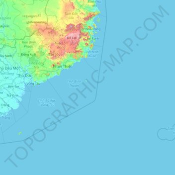 Tỉnh Khánh Hòa topographic map, elevation, terrain