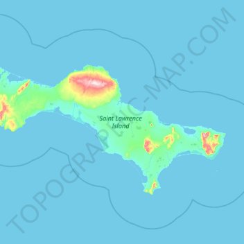 St. Lawrence Island topographic map, elevation, terrain