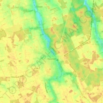 Harpstedt topographic map, elevation, terrain