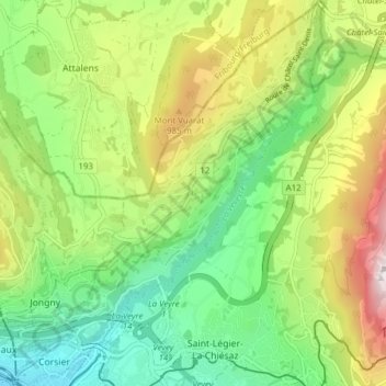 Corsier-sur-Vevey topographic map, elevation, terrain