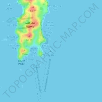 Sandy Bay Island topographic map, elevation, terrain