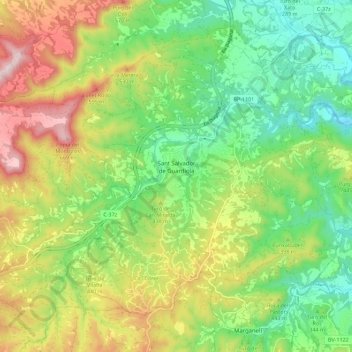 Sant Salvador de Guardiola topographic map, elevation, terrain