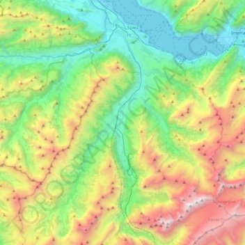Kander topographic map, elevation, terrain