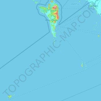 Phu Quoc Insel topographic map, elevation, terrain
