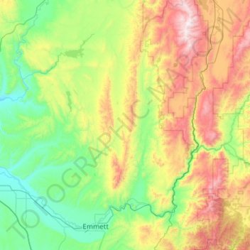 Gem County topographic map, elevation, terrain