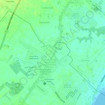 Buntatala topographic map, elevation, terrain