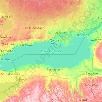 Ontariosee topographic map, elevation, terrain