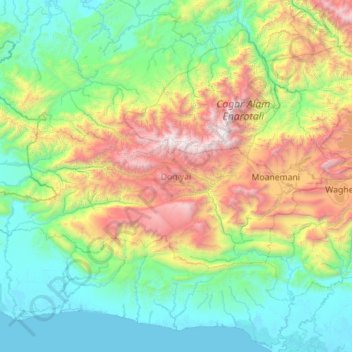 Dogiyai topographic map, elevation, terrain