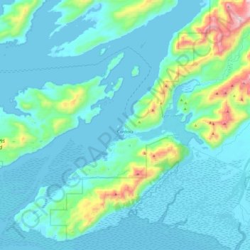 Cordova topographic map, elevation, terrain