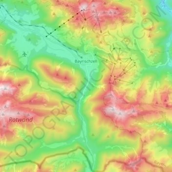 Bayrischzell topographic map, elevation, terrain