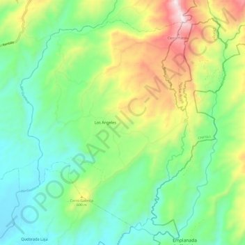 Los Angeles topographic map, elevation, terrain