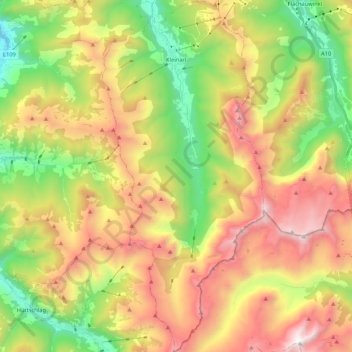 Kleinarl topographic map, elevation, terrain