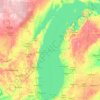 Lago Michigan topographic map, elevation, terrain