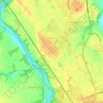 Moulton topographic map, elevation, terrain