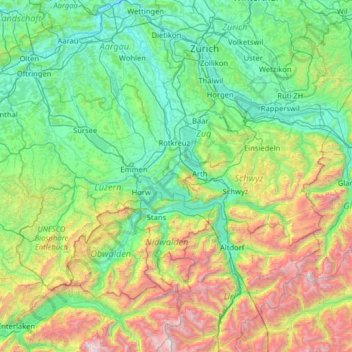 Reuss topographic map, elevation, terrain