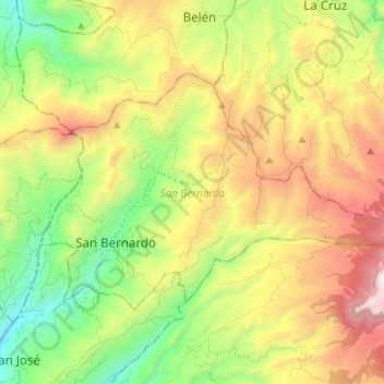 San Bernardo topographic map, elevation, terrain