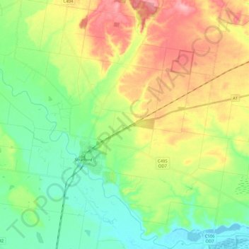 Stratford topographic map, elevation, terrain