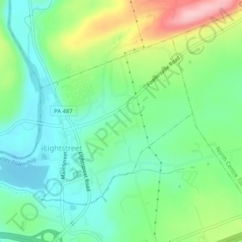 Lightstreet topographic map, elevation, terrain