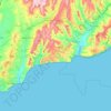 East Devon National Landscape topographic map, elevation, terrain