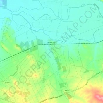 Valdetorres topographic map, elevation, terrain