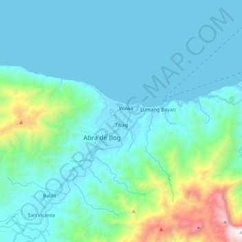 Tibag topographic map, elevation, terrain