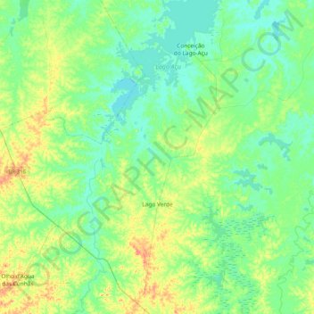 Lago Verde topographic map, elevation, terrain