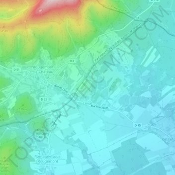 Thal topographic map, elevation, terrain