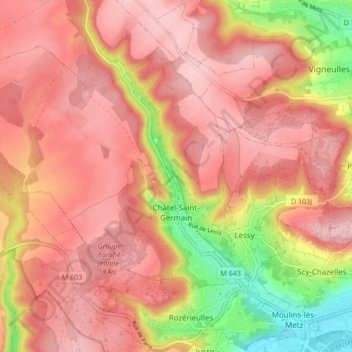 Sankt German topographic map, elevation, terrain