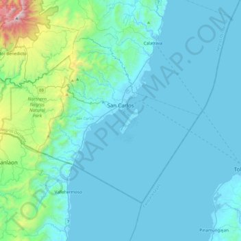 San Carlos topographic map, elevation, terrain