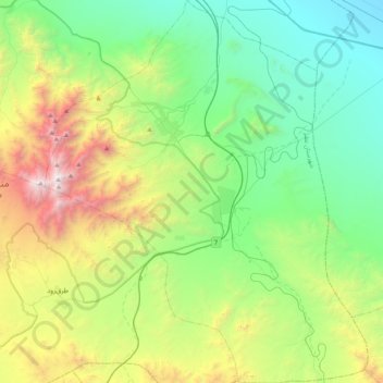 دهستان کرکس topographic map, elevation, terrain