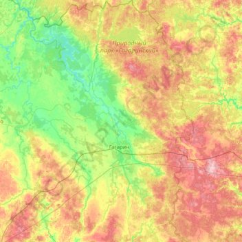 Гагаринский район topographic map, elevation, terrain