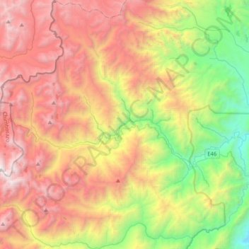 Zuñac topographic map, elevation, terrain
