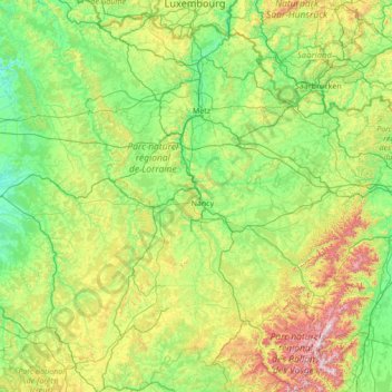 Lorraine topographic map, elevation, terrain
