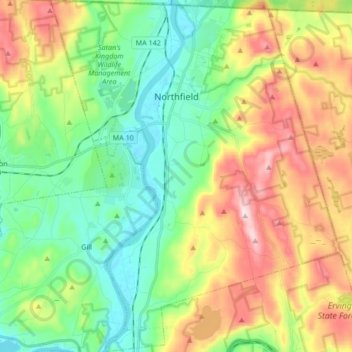 Northfield topographic map, elevation, terrain