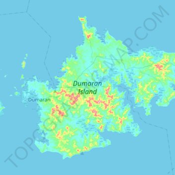 Dumaran Island topographic map, elevation, terrain