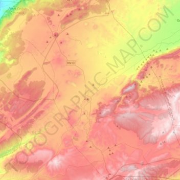 Timhadit topographic map, elevation, terrain