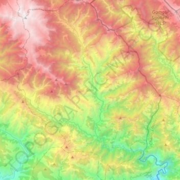 Bani topographic map, elevation, terrain